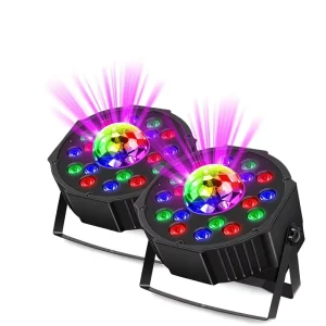 WRGB LED Disco Stage Light DJ Par Lights Remote Control Dual Voltage for Karaoke Live Streaming Musical Performances Halloween