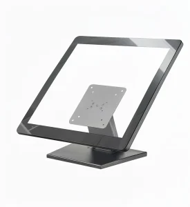 WS-03A2 Low Profile Monitor Stand, Adjustable Height Folding Metal VESA Mount for LCD Screens