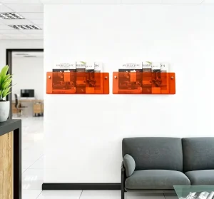 Wall Mount Acrylic Magazine Rack Single Pocket Brochure Document Holder for Office Living Room Wall Paper Storage Organizer