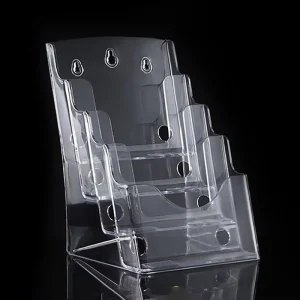 Wall-Mounted 1/2/3/4-Tier A6/A5/A4 Transparent Acrylic Document Pamphlet and Sign Holder