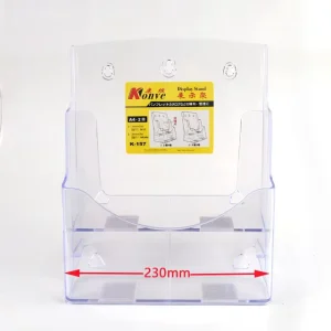 Wall-Mounted 2-Bay 8.5 x 11 Clear Plastic Brochure Holder