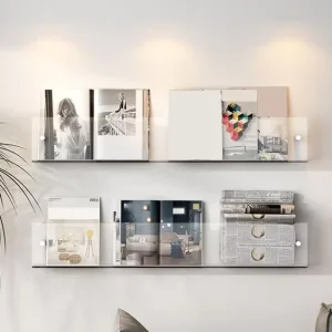 Wall-Mounted Acrylic Display Storage Rack and Bookshelf