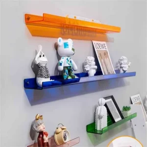 Wall-Mounted Acrylic Shelf and U-Shaped Storage Display Rack