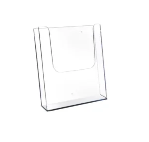 Wall Mounted Acrylic plastic PMMA 1 3 A4 Portrait Leaflet Holder Wall Hanging Brochure and Magazine Pocket Rack