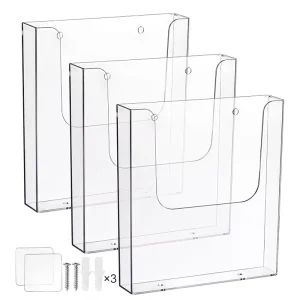 Wall-Mounted Clear Acrylic A4 Menu and Brochure Holder for Restaurants Cafes and Bars