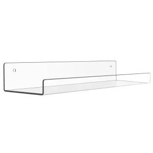 Wall Mounted Clear Acrylic Shelf U shaped Transparent Acrylic Book Album Record Storage Display Shelf Brochure Literature Holder