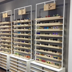 Wall-Mounted Eyeglasses and Sunglasses Display Cabinet and Stand