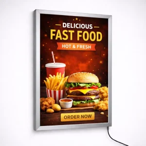 Wall-Mounted LED Advertising Light Box Sign Aluminum Snap Frame