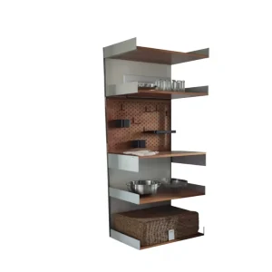 Wall-Mounted Modular Aluminum Pegboard Bookshelf and Floating Storage Shelf