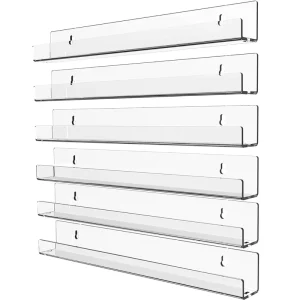 Wall-Mounted Transparent U-Shaped Acrylic Display Shelf and Storage Rack for Kids