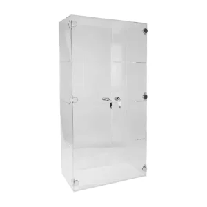 Wall Mounting Acrylic Display Cabinet Case With Transparent Shelves Acrylic Display Cabinet
