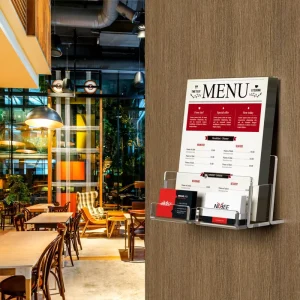 Wall and Table Dual Use 8.5*11 Acrylic Brochure Stand Clear Document Magazine Display Rack Custom Size
