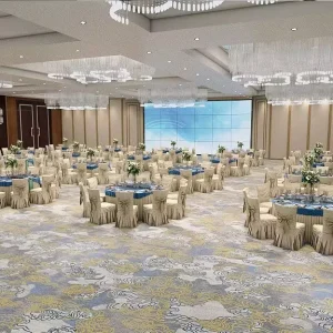 Wall-to-Wall Chinese Print Commercial Carpet for Banquet Halls