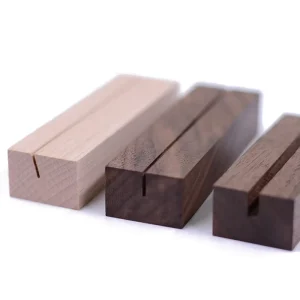 Walnut Wooden Business Card Holder and Desktop Display Stand