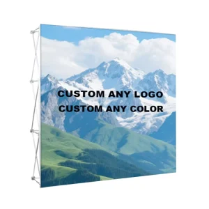 Warp knitted Fabric Polyester Foldable Pop Display Stand 7.5×7.5ft Digital Printing Eco Friendly Custom Color Lightweight