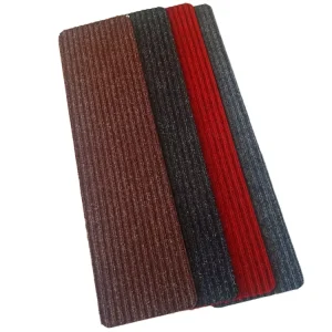 Washable Cushioned PVC Anti Slip Double Stripes Stair Tread Floor Mats Glue Free Self Adhesive Repeated Use Anti Slip Step Rug