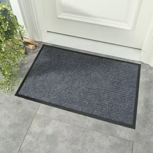 Washable Vinyl Anti-Slip Floor Mat with Polyester Backing and Dirt-Trapping Surface