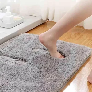 Water-Absorbent Anti-Slip Long-Hair Bath Mat for Bathroom, Bedroom, or Doorway