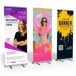Waterproof 85x200cm Wide Roll Up Banner Display Stand