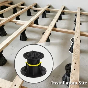 Waterproof Adjustable Pedestal for Outdoor Raised Floors, Pool Decks, Balconies, and Landscapes