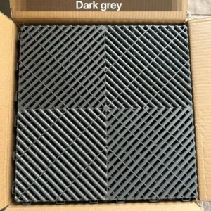 Waterproof Click-Lock Anti-Slip Floor Mats with Drainage Hole for Auto Workshop and Car Wash