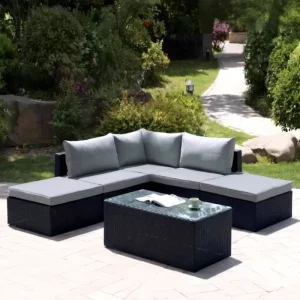Waterproof Fabric Patio Furniture Modular Combination Sectional Sofa for Backyard Garden Daily Leisure Rest Use