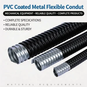 Waterproof Fireproof Corrugated Metal Flexible Conduit PVC-Coated Galvanized Steel Pipe 1 in for Electrical Wiring