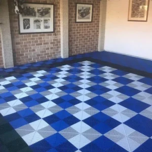 Waterproof Garage Flooring Mats Click-Lock Anti-Slip Vinyl Tiles for Indoor Workshop Shed