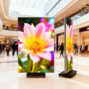 Waterproof Indoor Outdoor P2.5 Foldable Trifold LED Poster Display with Wheels