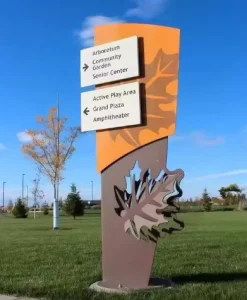 Waterproof Outdoor Business Pylon Sign Aluminum Stainless Steel LED Directional Billboard Floor-Standing