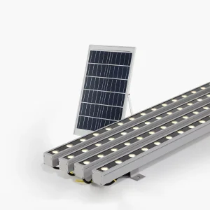Waterproof Outdoor LED Spotlight Solar Wall Washer Strip 3500K Warm White 50000 Hours Lifespan Exterior Signage Fence Landscape