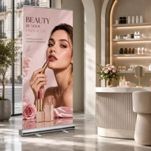Waterproof Outdoor Roll Up Banner Minimalist Design Office Press Conference Brand Advertising Display Stand
