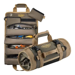 Waterproof Oxford Roll-Up Tool Bag, Portable Electrician and Mechanic Organizer Pouch