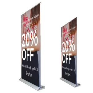 Waterproof PP Paper Retractable Portable Roll-Up Banner Stand, Custom Logo Printing