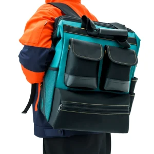 Waterproof Wheeled Tool Backpack with Telescopic Handle, 600D Polyester