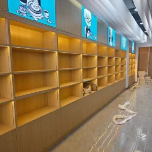 Waterproof Wooden Retail Display Stand for Home Bar, Cosmetics, and Grocery Use