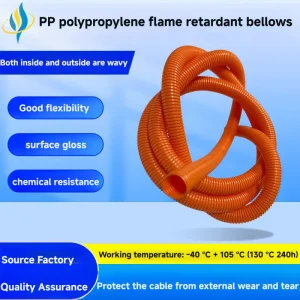 Wave shaped High temperature Resistant PA Flame retardant Electrical Conduit Corrugated Pipe