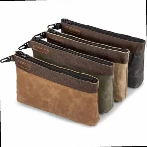 Waxed Canvas Zipper Tool Pouches for Tools and Cables