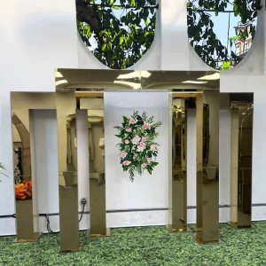 Wedding Background Frame Stainless Steel Square Column Prop Gold Outdoor Wedding Square Frame Screen