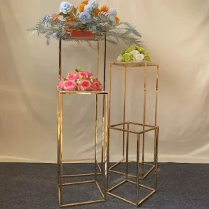 Wedding Iron Frame Golden Square Geometric Frame Wedding Venue Flower Display Stand