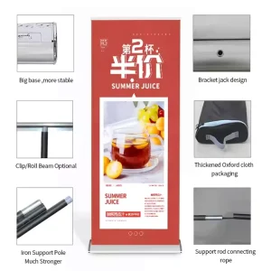 Wedding Party Roll Up Banner Stand Personalized Welcome Sign Retractable Display