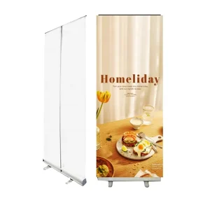 White 60x160cm Retractable Aluminum Adjustable Promotional Advertising Roll Banner Stand Digital Printing
