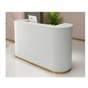 White Beauty Salon Reception Desk with Cashier Counter