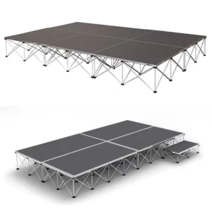 White Black 4x6ft Folding Stage Platform Riser Aluminum for Wedding and Rental
