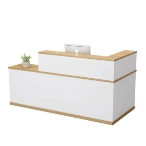 White Checkout Cashier Counter and Reception Desk for Convenience Store