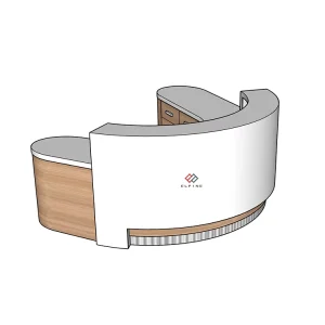 White Custom Made Arc Reception Counter Design Beautiful Design Clinic Reception Desk