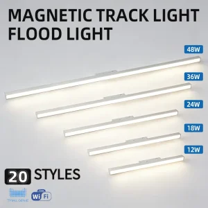 White Dimmable Magnetic Track Lamp Modern Recessed Flexible Linear LED Ceiling Spotlight for Indoor Use