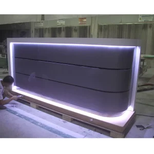White Solid Surface Hotel Reception Counter