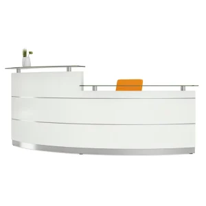 White Solid Surface Modern Reception Counter for Hotel Salon School Cashier Office