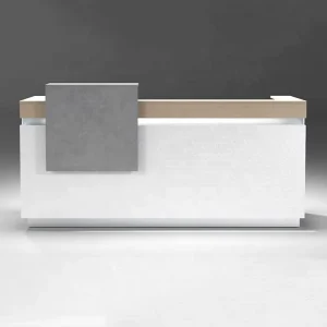 White Wooden Gym Shop Front Counter for Office Building Reception